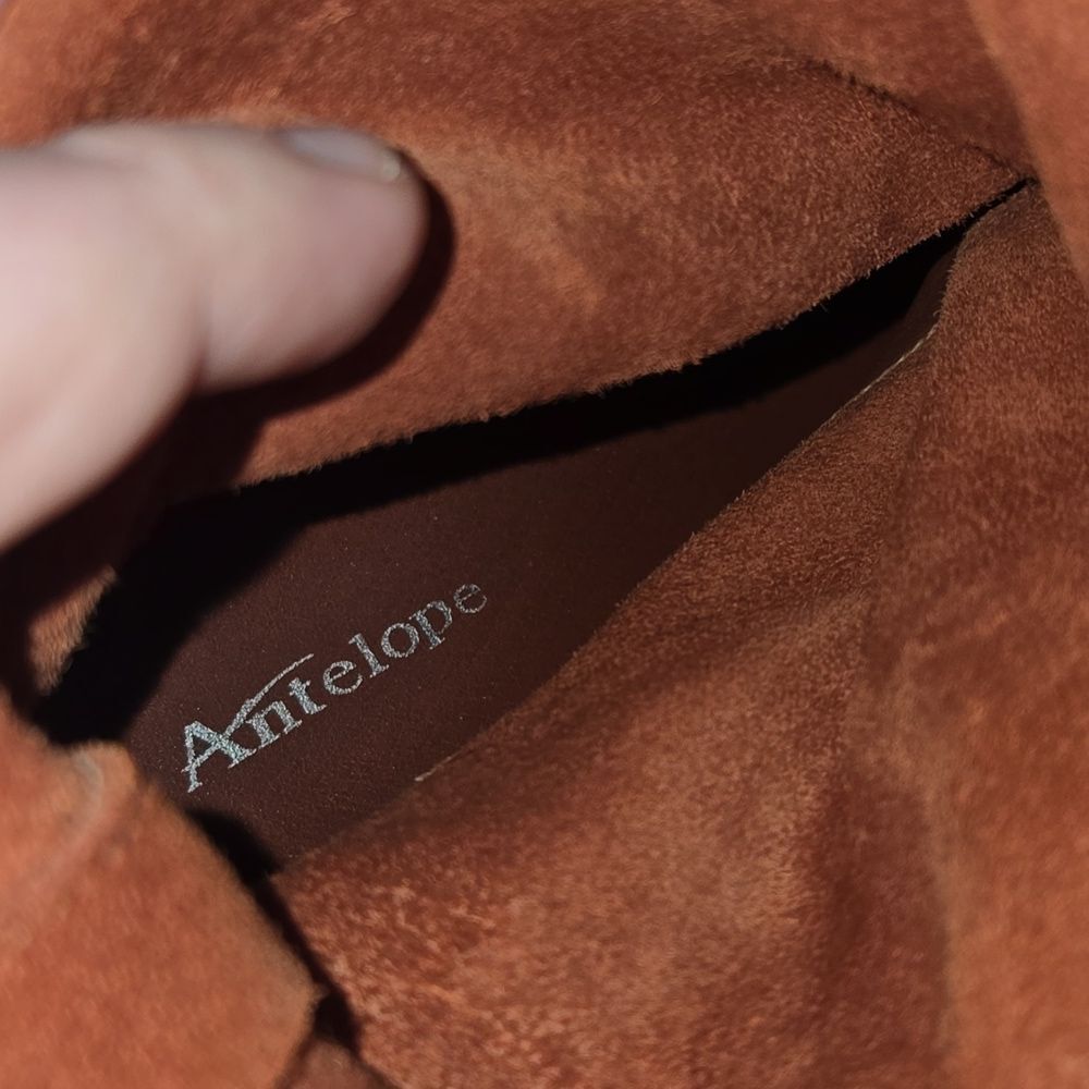 Antelope Cari X34 Rust Tobacco Suede Pull On Heeled Ankle Boot NWOT EU 40 - Picture 12 of 12